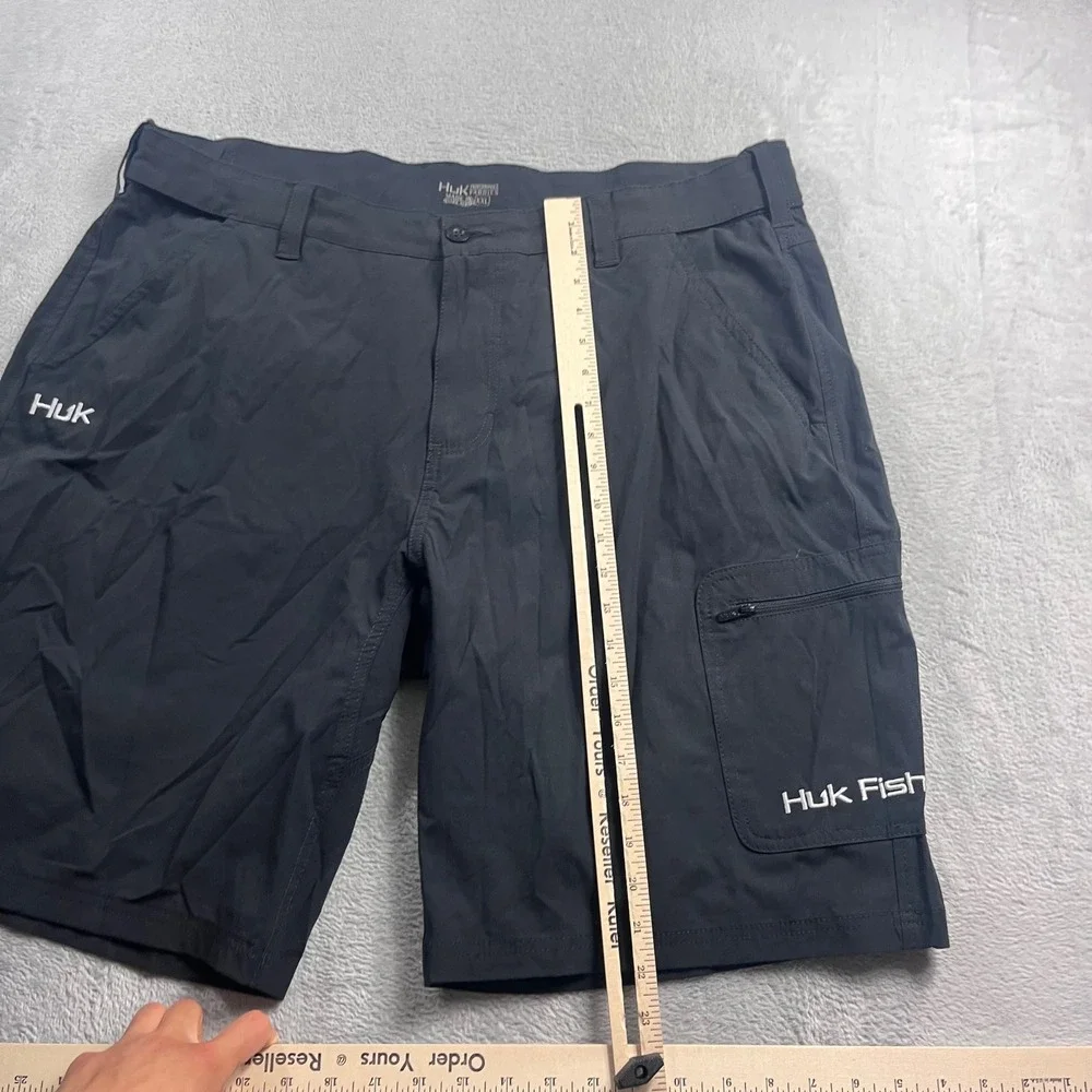 Huk Mens Black Performance Fishing Shorts Size XXL Quick Dry Cargo Pocket